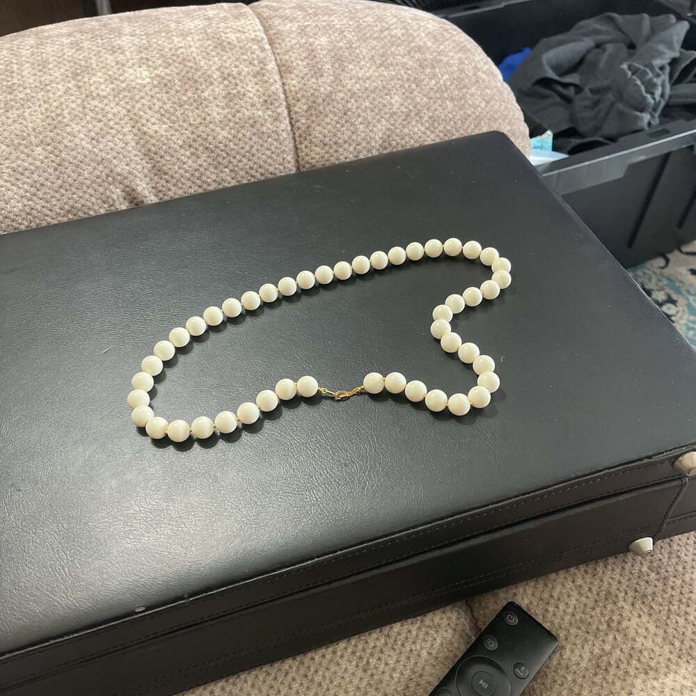 Classic Faux Pearl Strand Necklace with Gold-Tone Clasp